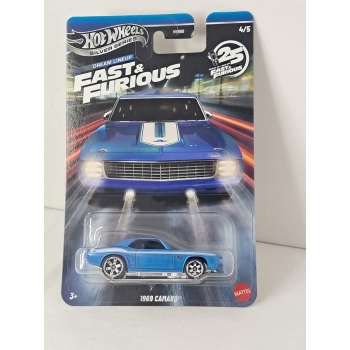 Hot Wheels 1:64 Fast Furious Dream Lineup - Chevrolet Camaro 1969 blue